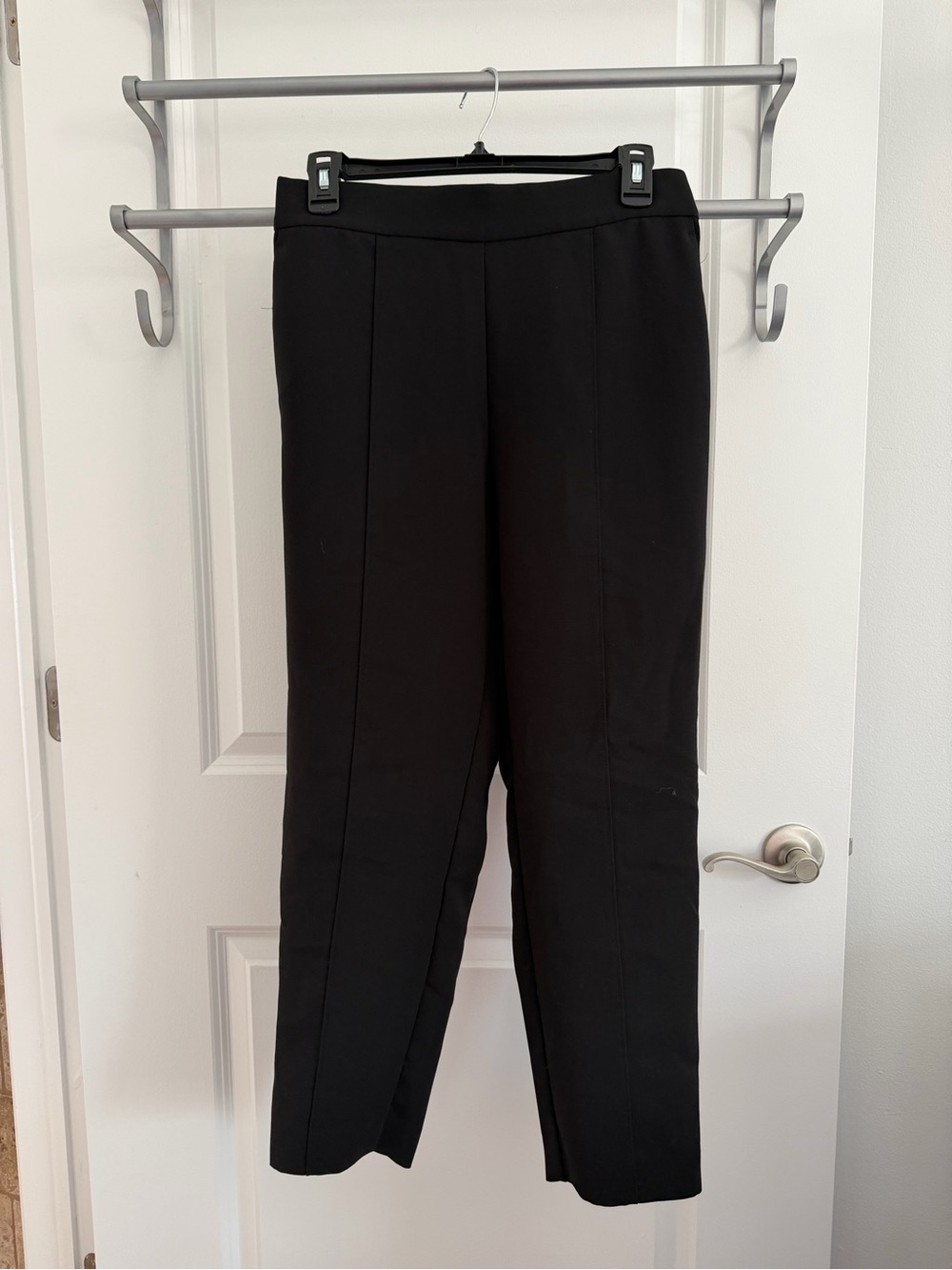 Ann Taylor Black Straight-Leg Pull-On Pants